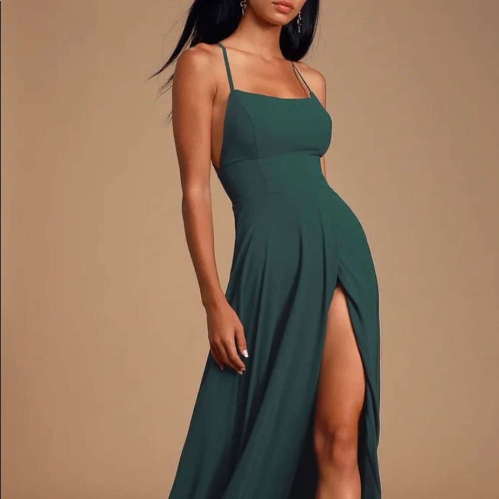 NEW Lulu’s Green Backless Maxi Dress